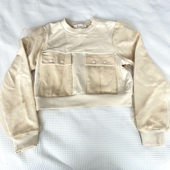 Anthropologie Utility Pocket Pullover Size XS New Beige - Picture 4 of 7